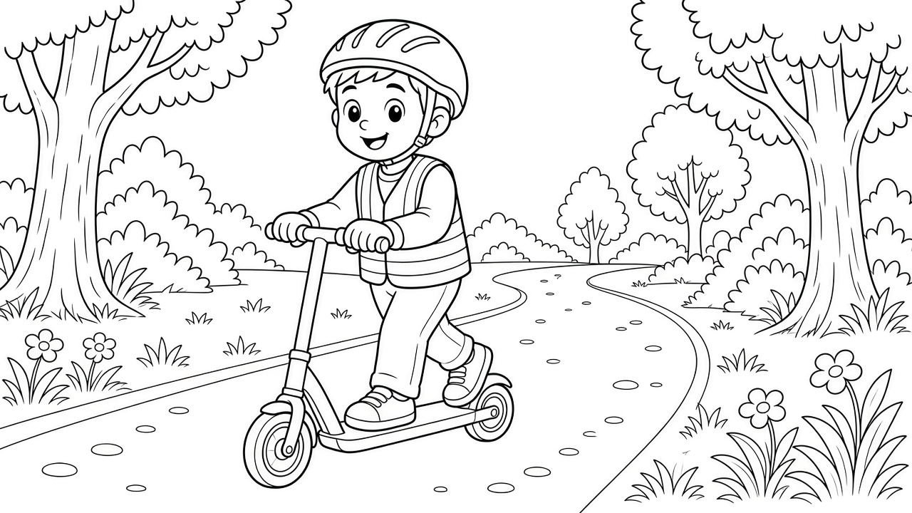 דף צביעה: קסדה בנסיעה